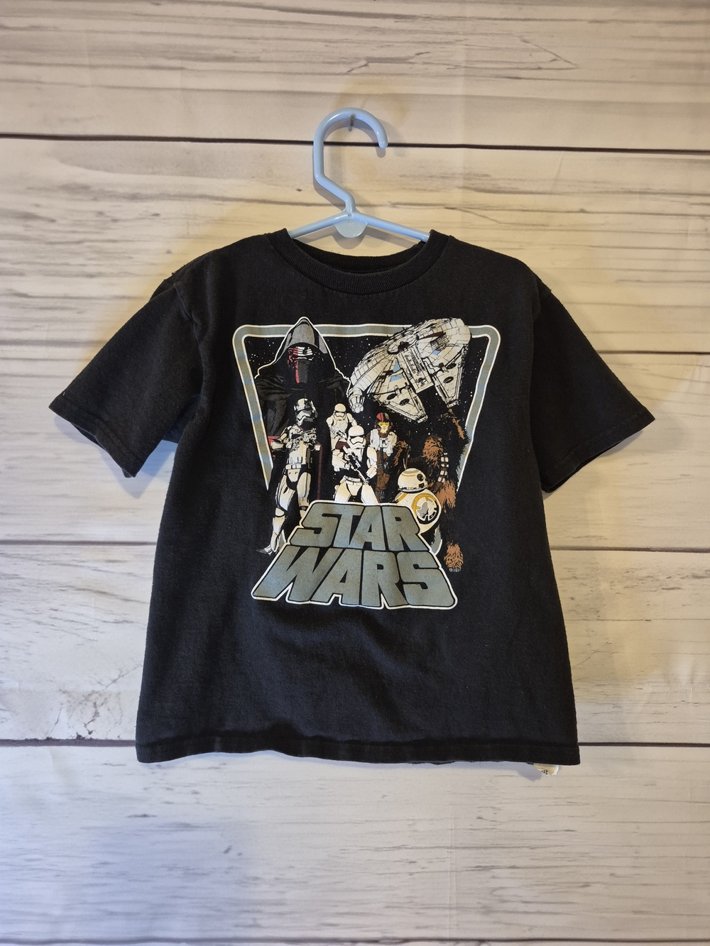 Star Wars Black Kids Short Sleeve Tee with Multicolor Graphic